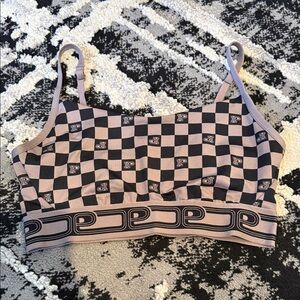 PINK Checkered Logo Bralette